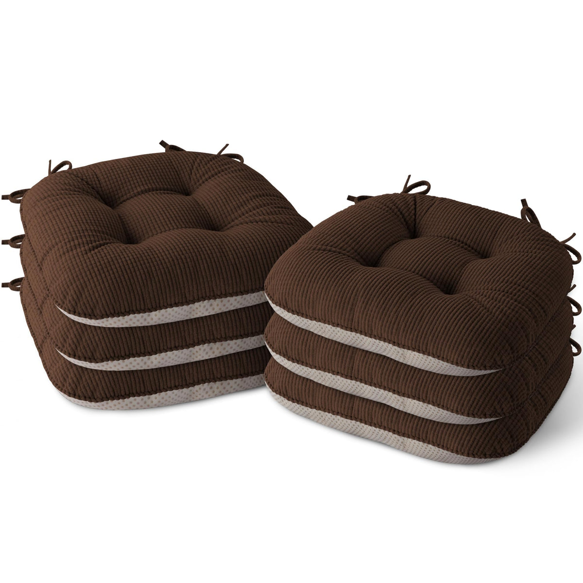 Indoor Dining Chair Cushions Set of 2, 17"X16"X3", Cream