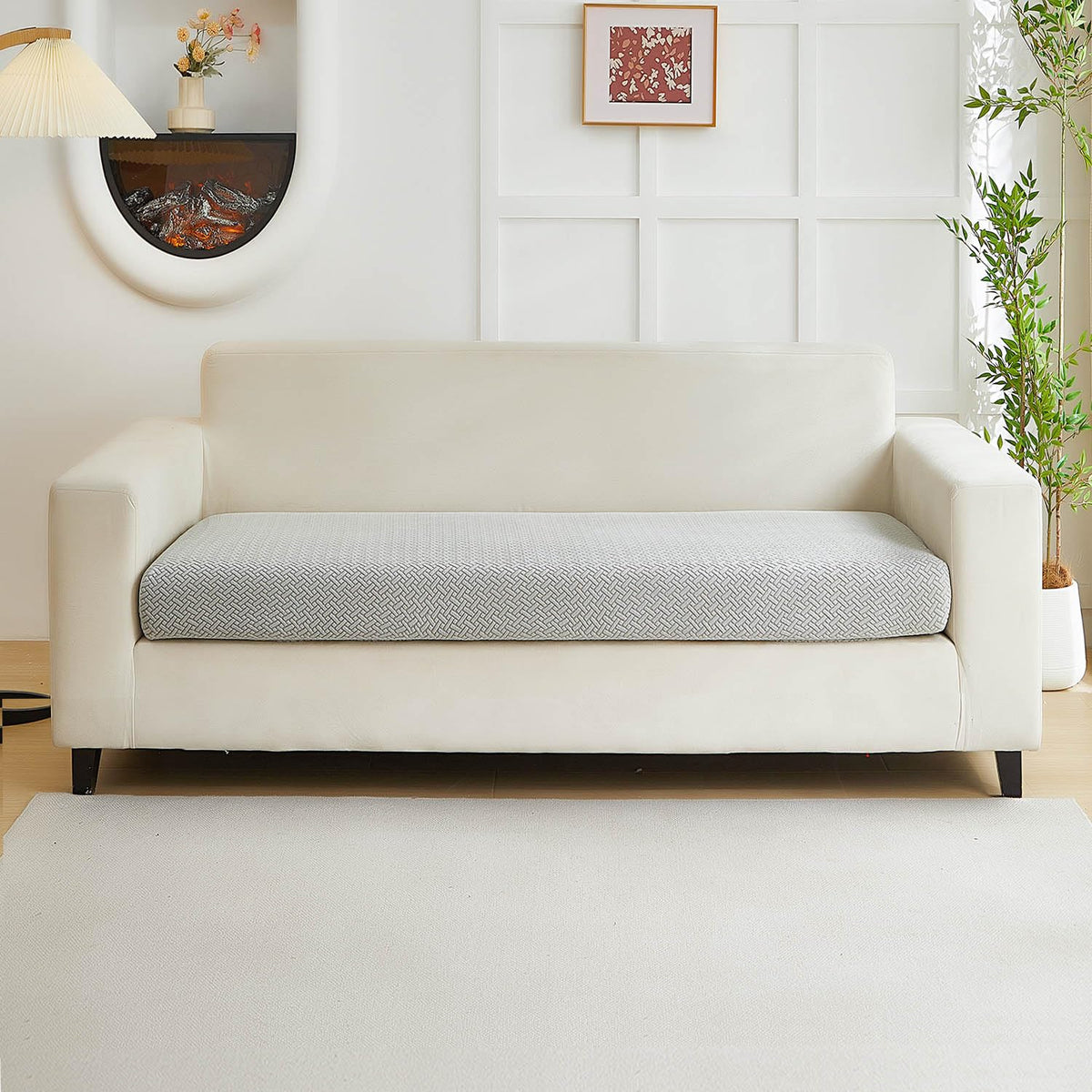 Couch Cushion Covers Sofa Covers Couch Covers for Sofa Pet Friendly Universal Sofa Covers Washable Stretch Slipcovers for Sectional Sofa (Texture Gray,Large Single Seat Cover)