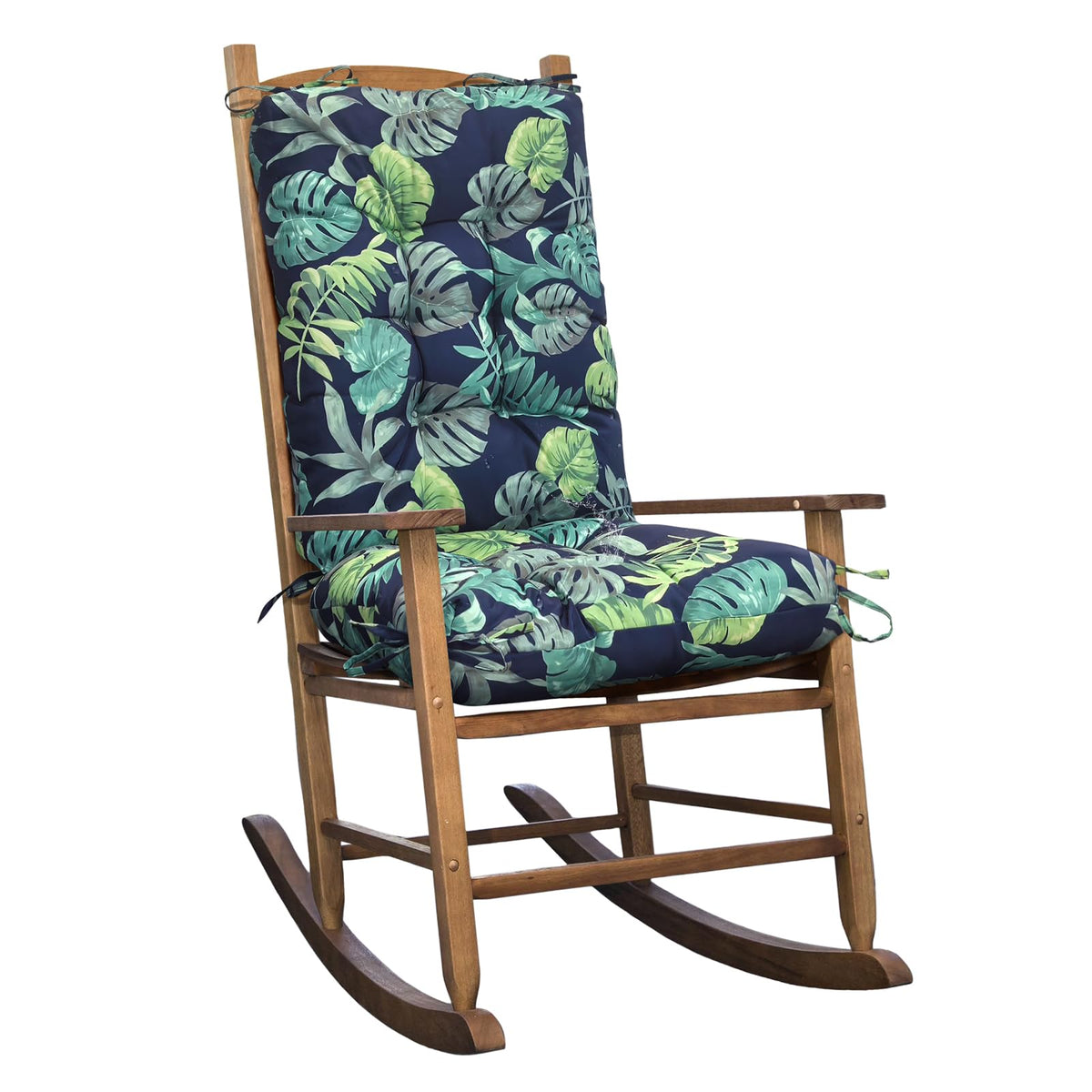 Set of 1 Indoor Outdoor Burgundy Rocking Chair Cushion for Patio