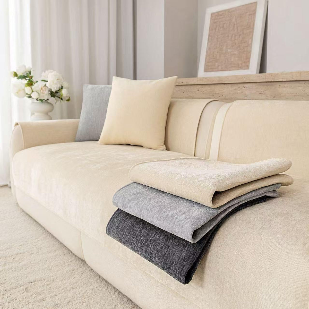 Waterproof Couch Cover for Dogs,Nonslip Sofa Cover for L Shaped Sofa,Washable Furniture Protector Pet Friendly(Coffee,36"x82")