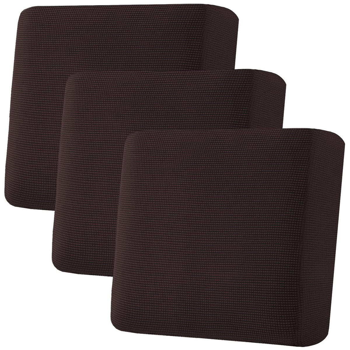 H.VERSAILTEX Super Stretch Individual Seat Cushion Covers Sofa Covers Couch Cushion Cover Slipcover Sets Thick Jacquard Textured Twill Fabric (3 Piece Sofa Cushion Covers, Grey)