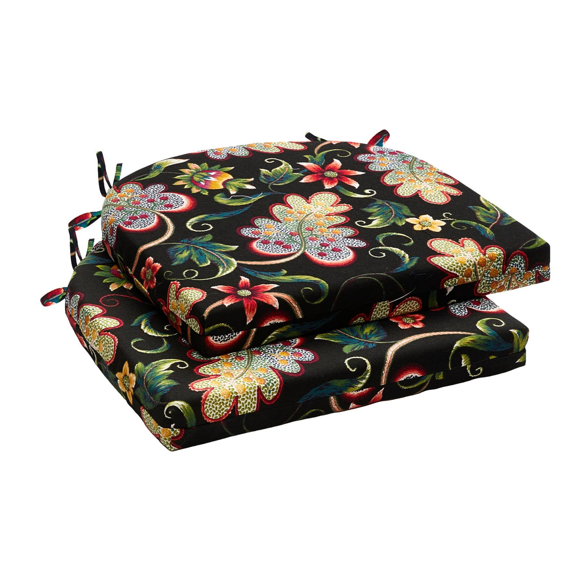 Wellsin Outdoor Chair Cushions for Patio Furniture - Outdoor Cushions for Chairs - Water Resistant Patio Chair Cushions Set of 4, 18.5"X16"X3", Flower