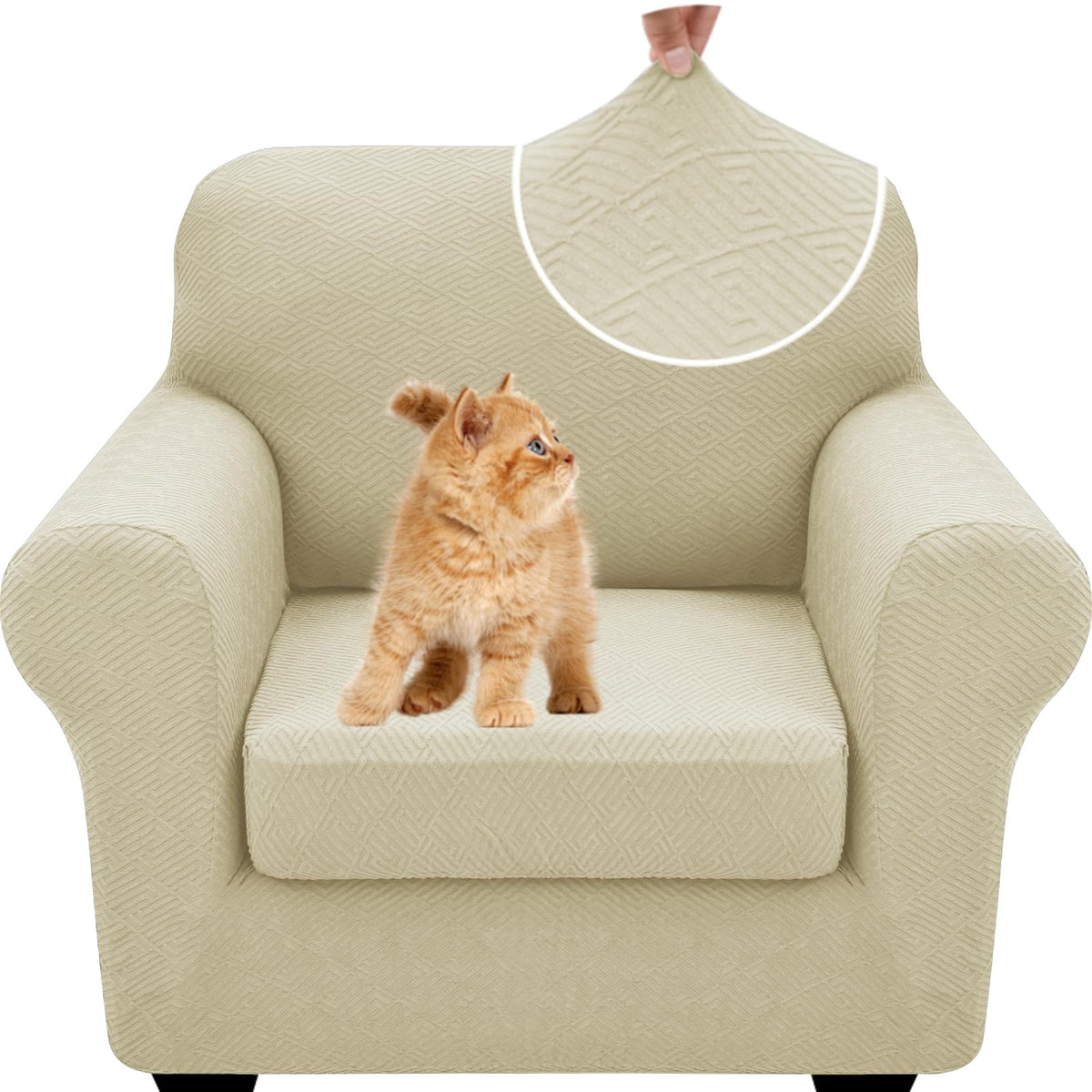 XINEAGE 4-Piece Stretch Sofa Cover, Washable Couch Covers for Dog
