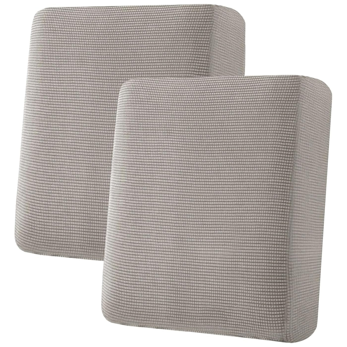 H.VERSAILTEX Super Stretch Individual Seat Cushion Covers Sofa Covers Couch Cushion Cover Slipcover Sets Thick Jacquard Textured Twill Fabric (3 Piece Sofa Cushion Covers, Grey)
