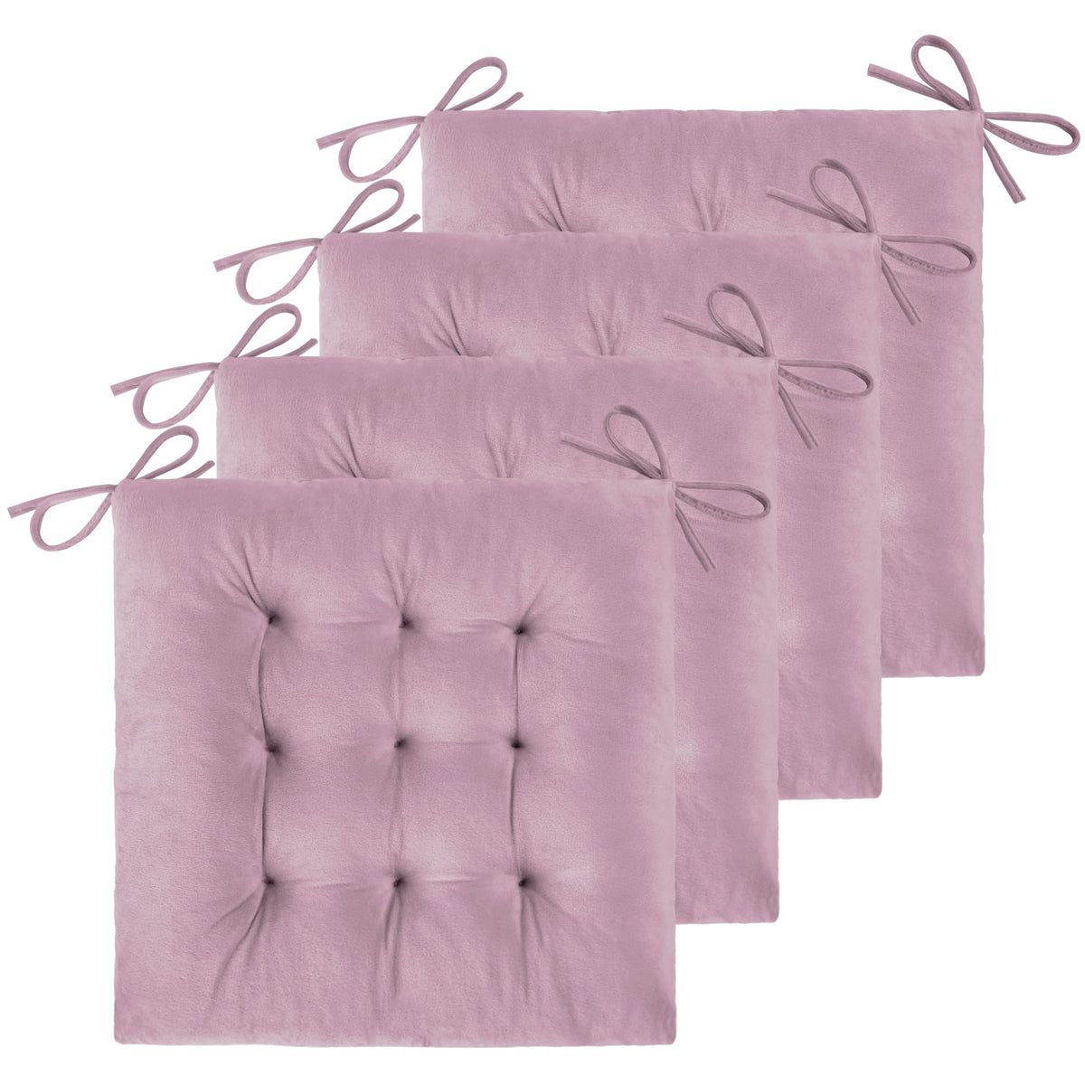 ELFJOY 4 Pack Chair Cushions for Dining Chairs with Ties Navy 16"x16"