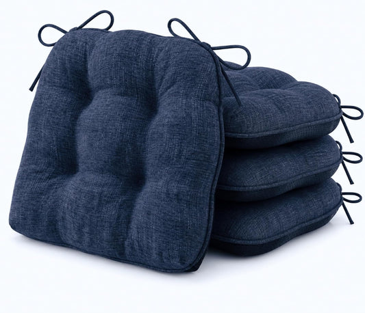 IPYNBAP Chair Cushions for Dining Chairs Set of 4, 15.5"x15.5"x4", Navy