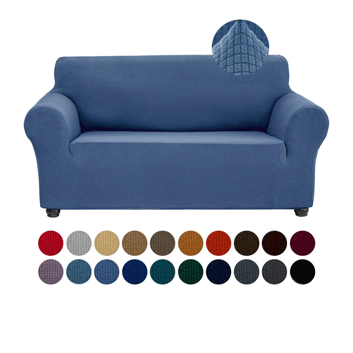 Joccun Stretch Couch Cover Slipcovers, 1-Piece Sofa Covers for 3 Cushion Couch Spandex Jacquard Washable Furniture Protector Cover for Living Room,Kids,Pets(Sofa,Black)