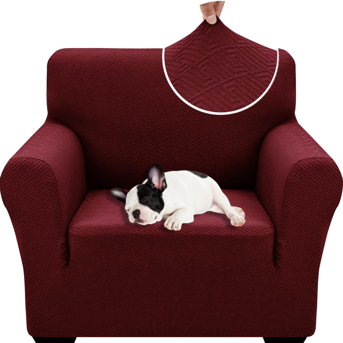 XINEAGE Stretch Jacquard Sofa Cover, Non Slip Sofa Slipcover for Dog