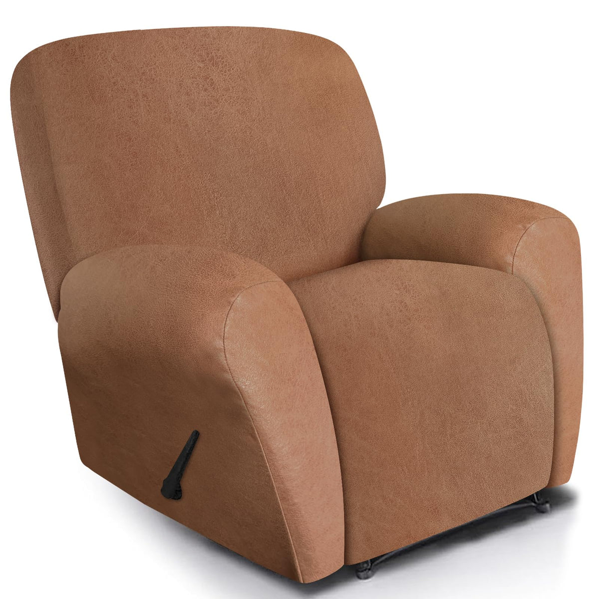 ANARACHON Leather Look Recliner Couch Cover 8-Piece Recliner Sofa Slipcovers 3 Seater for Reclining Couches Furniture Protector Spandex Fabric Washable (Recliner Sofa, Brown)