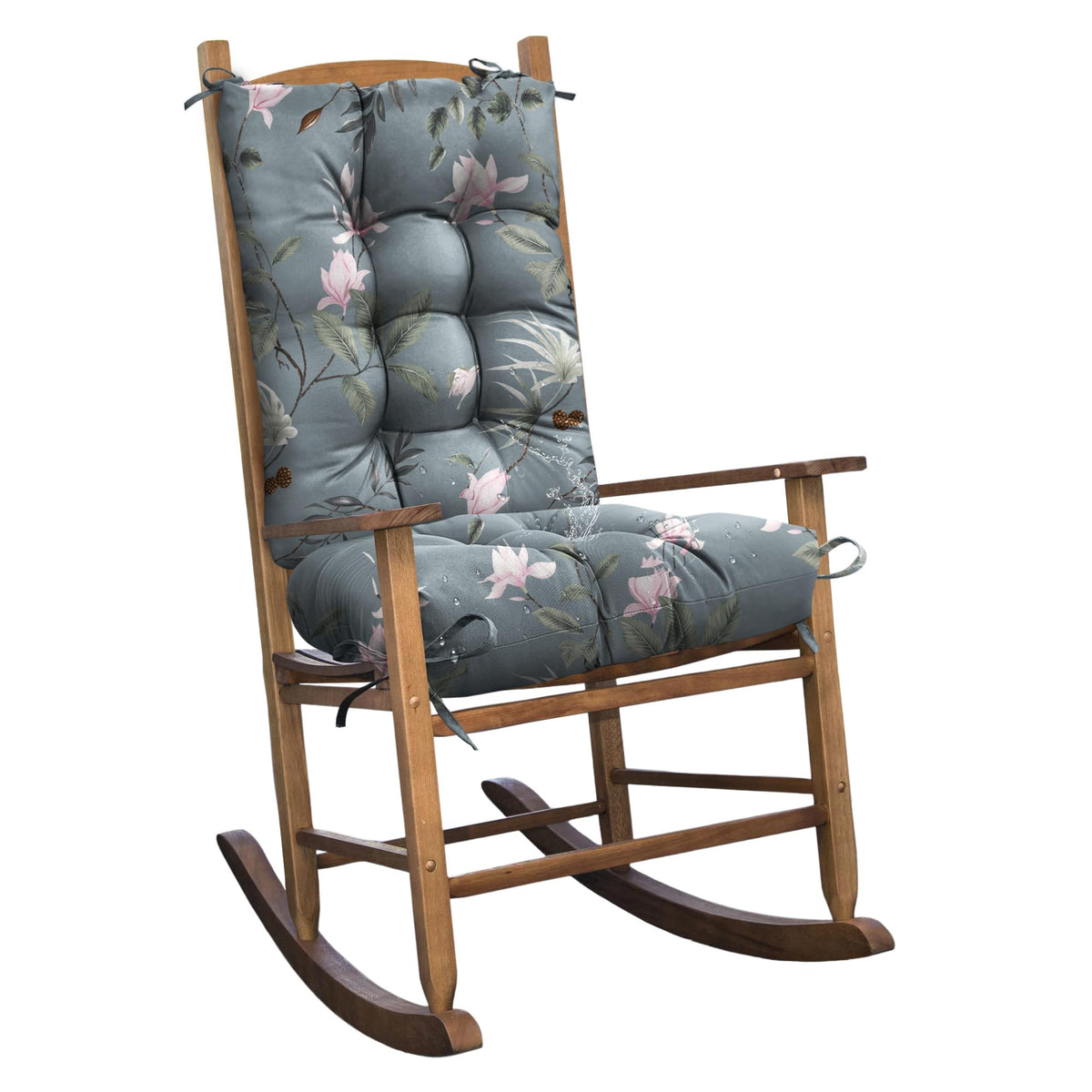 Set of 1 Indoor Outdoor Burgundy Rocking Chair Cushion for Patio