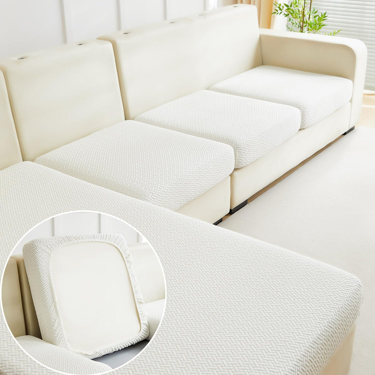 Couch Cushion Covers Sofa Covers Couch Covers for Sofa Pet Friendly Universal Sofa Covers Washable Stretch Slipcovers for Sectional Sofa (Texture Gray,Large Single Seat Cover)
