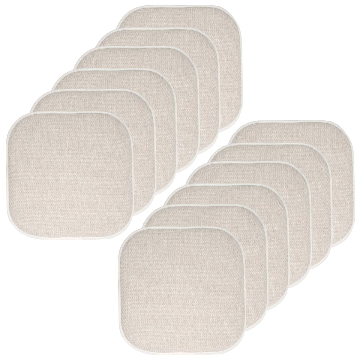 Sweet Home Collection Chair Cushion Memory Foam Pads Honeycomb Pattern Slip Non Skid Rubber Back Rounded Square 16" x 16" Seat Cover, 4 Pack, Alexis Chocolate