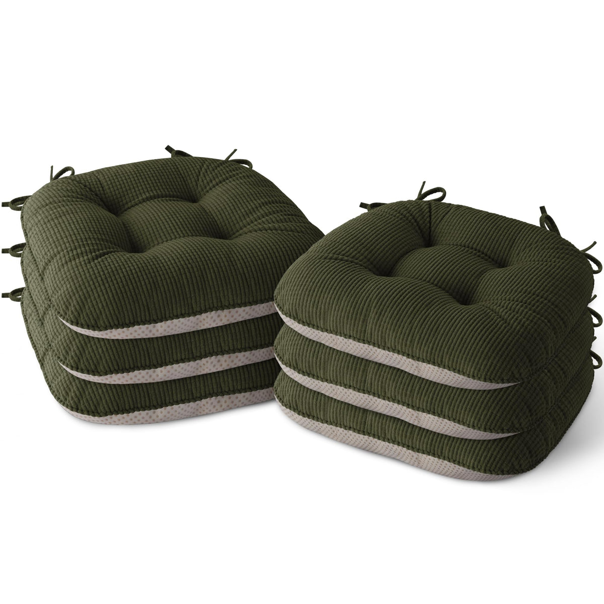 Indoor Dining Chair Cushions Set of 2, 17"X16"X3", Cream