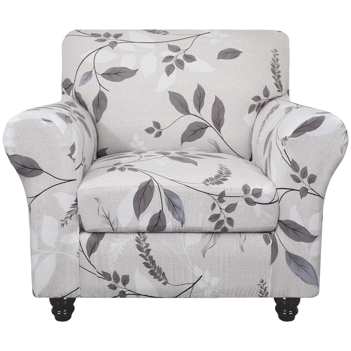 SearchI Stretch Sofa Cover Printed Couch Cover, Floral Pattern 4 Pieces Sofa Slipcover with 3 Separate Cushion Cover, Washable Furniture Protector for Living Room(Sofa, Yellow+Flower)