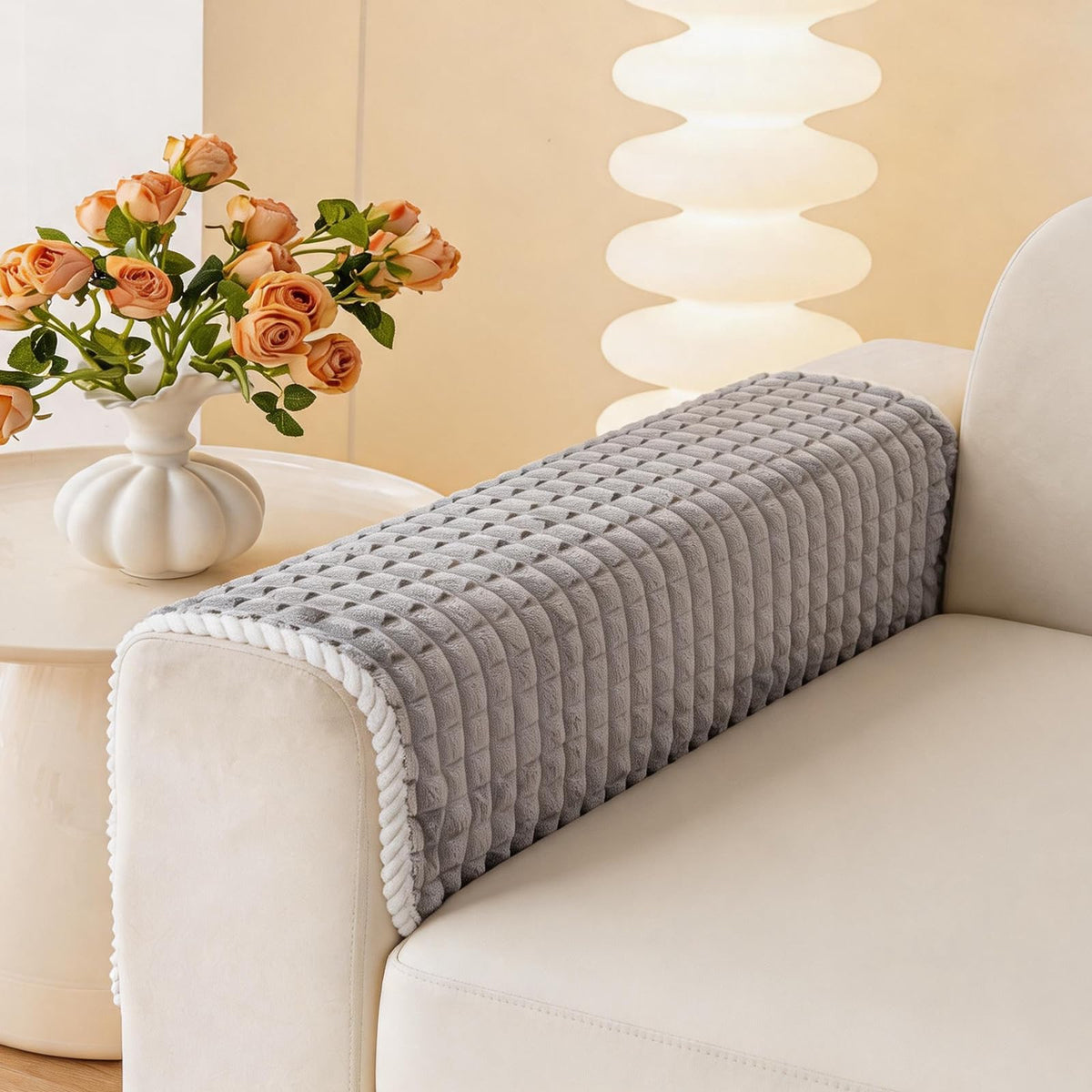 Soft Velvet Couch Arm Covers Washable(1PC, 27.6"x27.6")