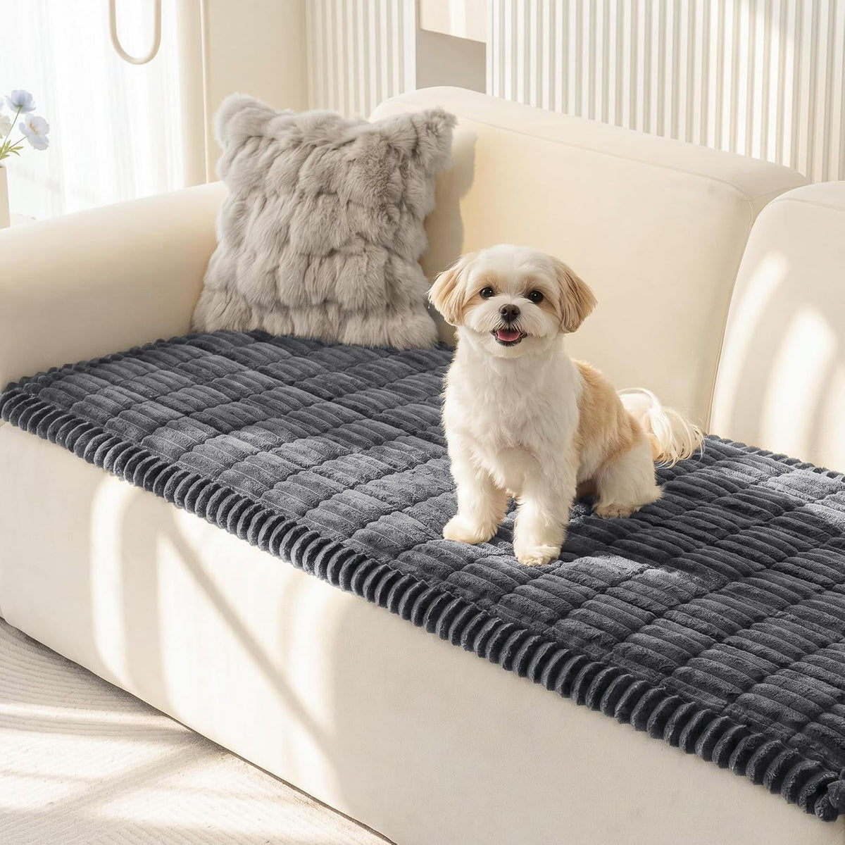 MEETSKY Couch Cover for Dogs, Washable Sofa Covers for 3 Cushion Couch