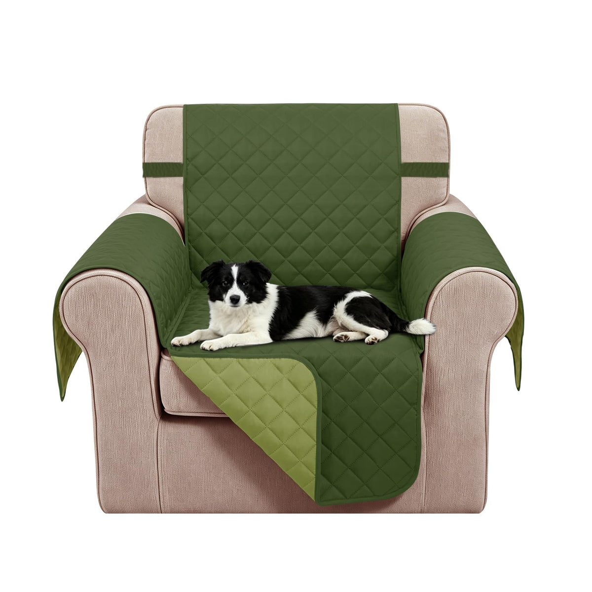 Reversible Sofa Cover for 3 Cushion, Chocolate/Beige