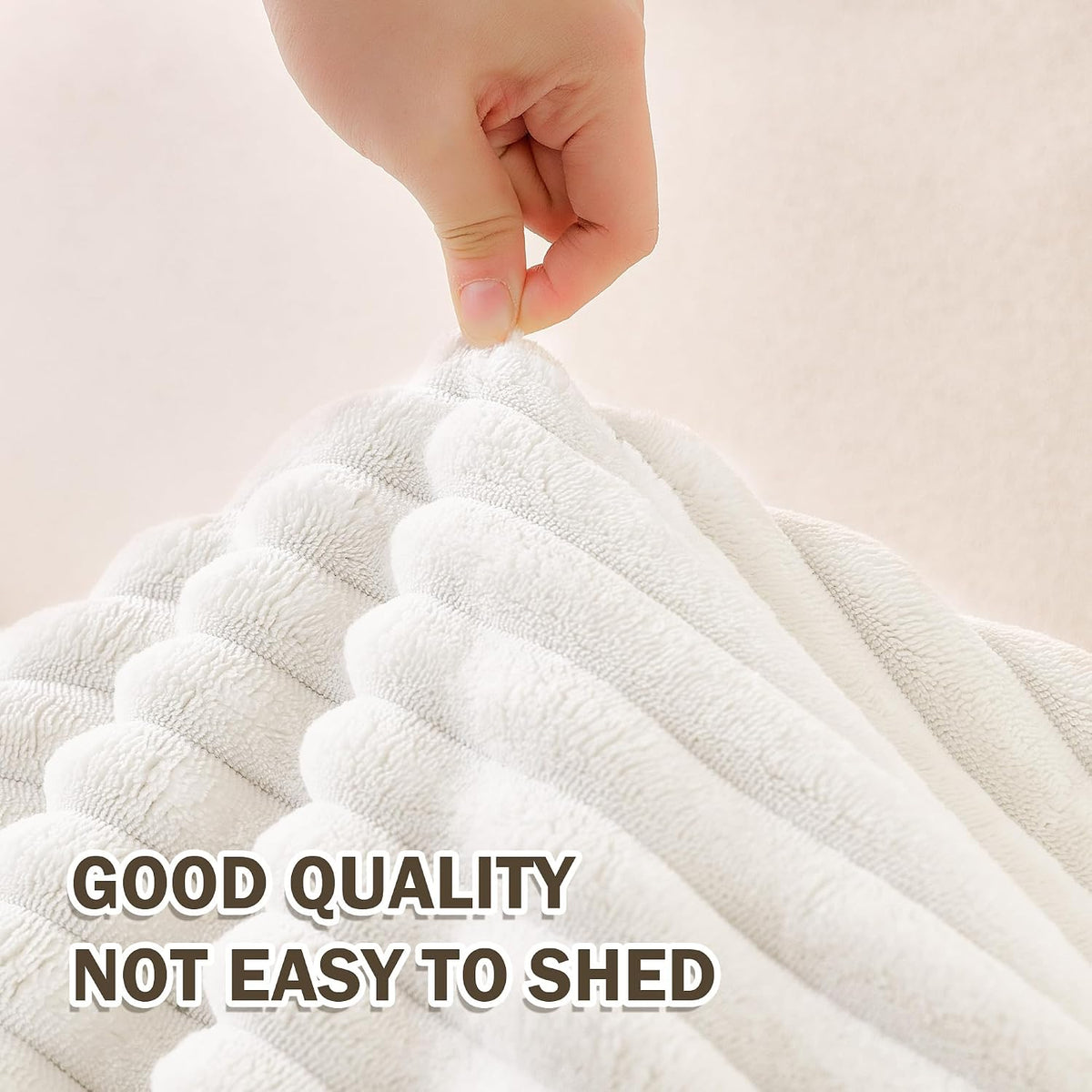 MEETSKY 100% Waterproof Couch Covers for Sectional Sofa, Non Slip Couch Cover for Dogs, 2 Pieces Pet Sofa Covers for 2 Cushion L Shape, Washable Soft Sofa Slipcover, Cream, Large, 35"x63"+35"x63"