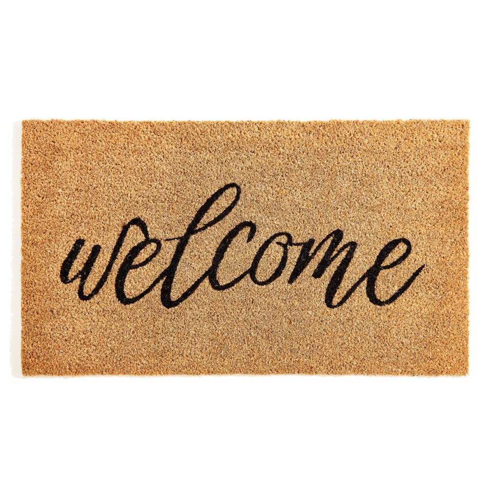 KANKUN Coco Coir Door Mat with Heavy Duty Backing, Welcome Doormat (17" x 30"), Doormat Entrance (Plain - 1Pack)