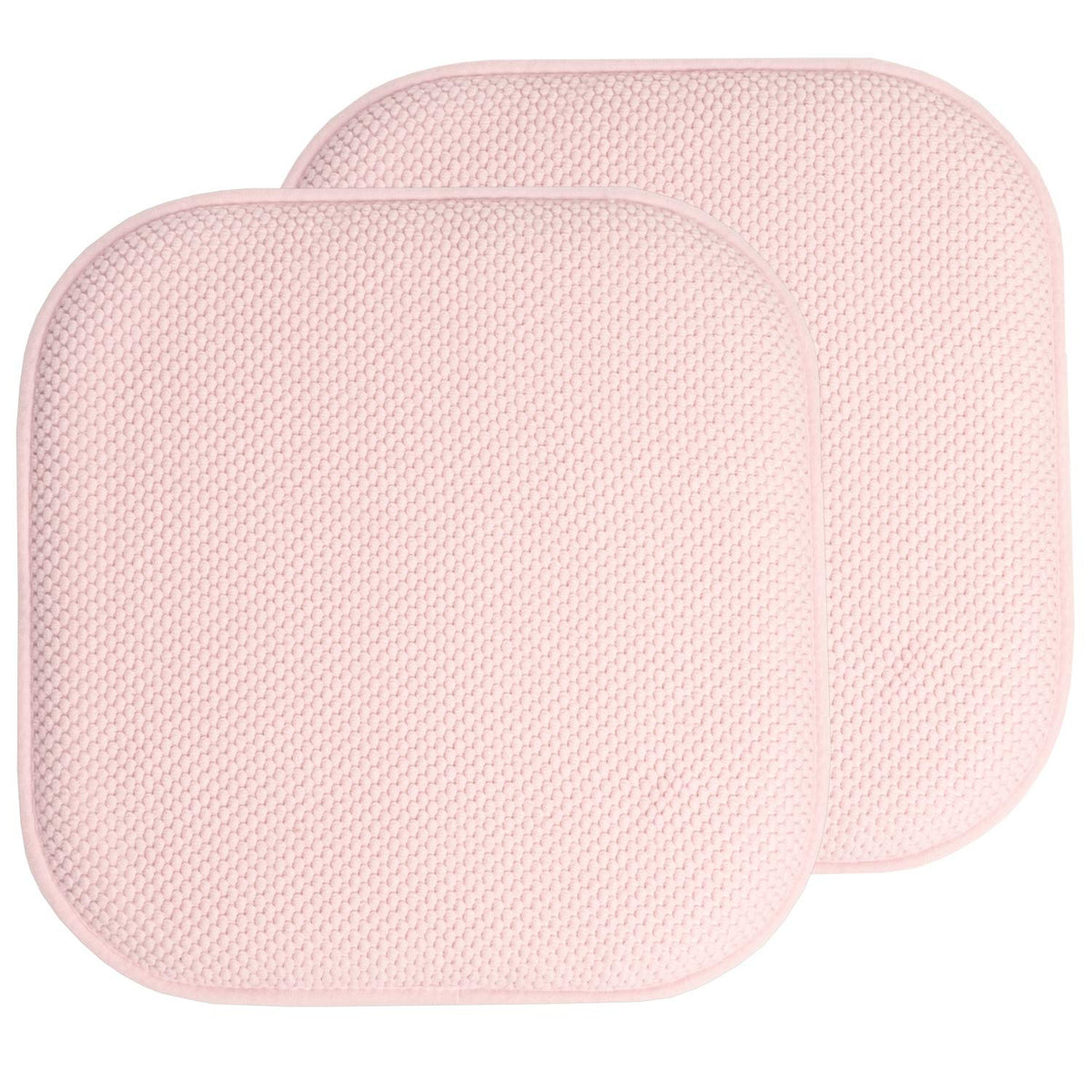 Sweet Home Collection Chair Cushion Memory Foam Pads Honeycomb Pattern Slip Non Skid Rubber Back Rounded Square 16" x 16" Seat Cover, 4 Pack, Alexis Chocolate