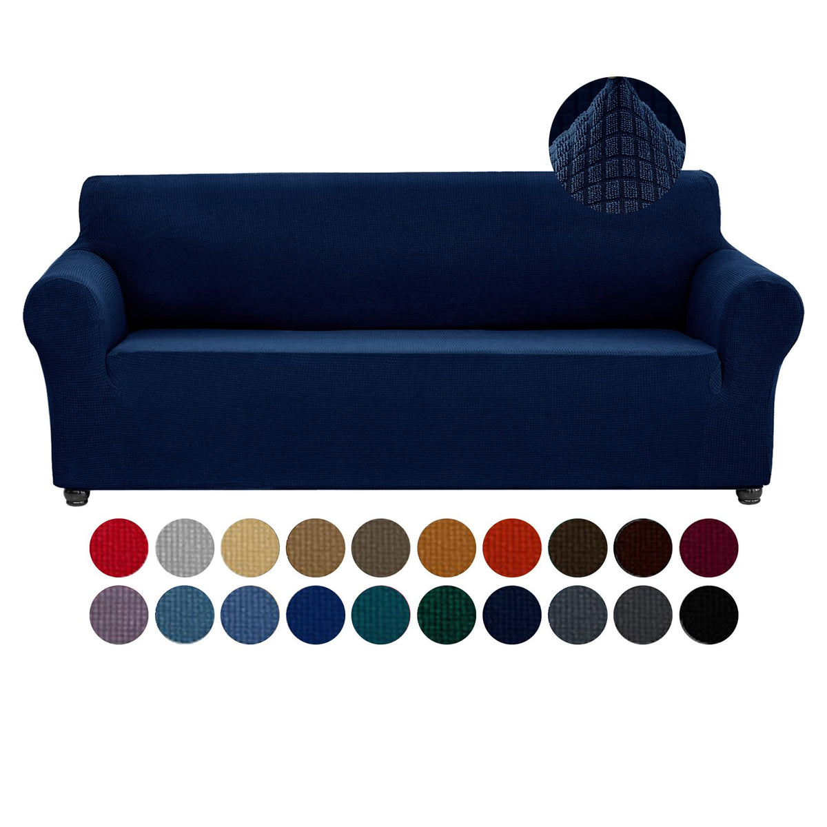 Joccun Stretch Couch Cover Slipcovers, 1-Piece Sofa Covers for 3 Cushion Couch Spandex Jacquard Washable Furniture Protector Cover for Living Room,Kids,Pets(Sofa,Black)