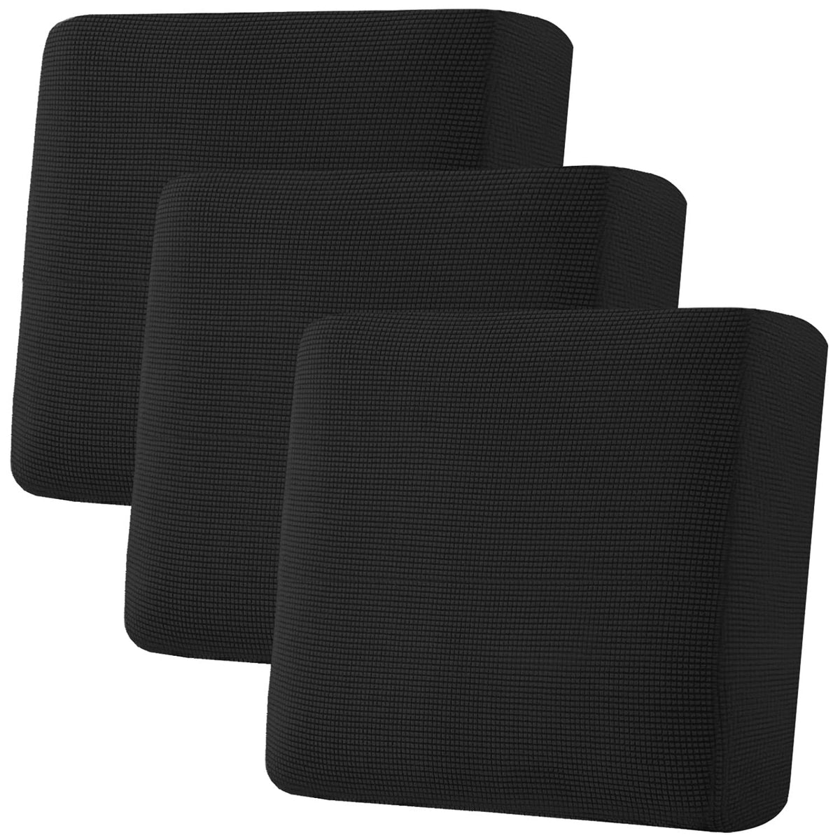 H.VERSAILTEX Super Stretch Individual Seat Cushion Covers Sofa Covers Couch Cushion Cover Slipcover Sets Thick Jacquard Textured Twill Fabric (3 Piece Sofa Cushion Covers, Grey)