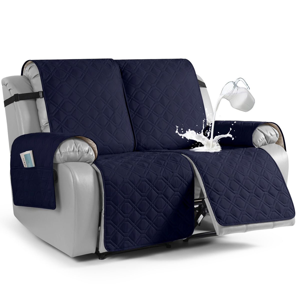 VANSOFY Waterproof Recliner Couch Covers Washable, Dark Gray,3 Seater