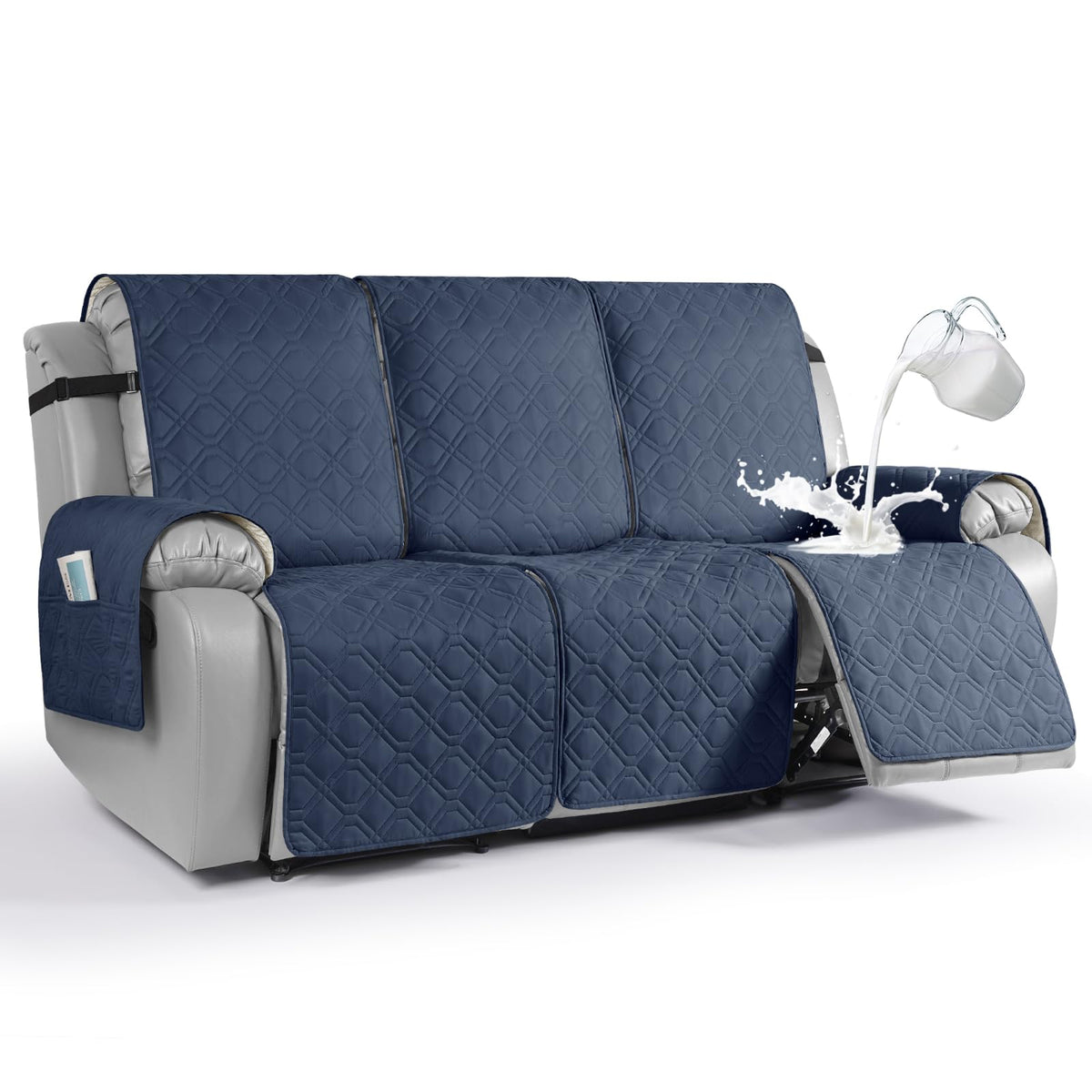 VANSOFY Waterproof Recliner Couch Covers Washable, Dark Gray,3 Seater