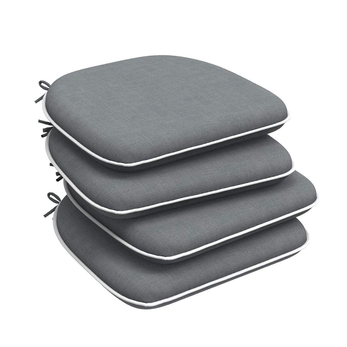 DYTXIII Set of 4 Outdoor Chair Cushions with Ties,Water Repellent Patio Chair Pads 17"x 16" for Outdoor Furniture,Round Corner Seat Cushions for Garden Yard Kitchen Paisley Multi