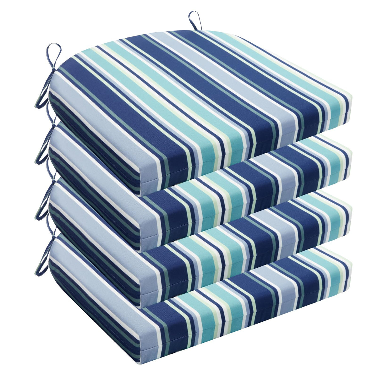 Wellsin Outdoor Chair Cushions for Patio Furniture - Outdoor Cushions for Chairs - Water Resistant Patio Chair Cushions Set of 4, 18.5"X16"X3", Flower