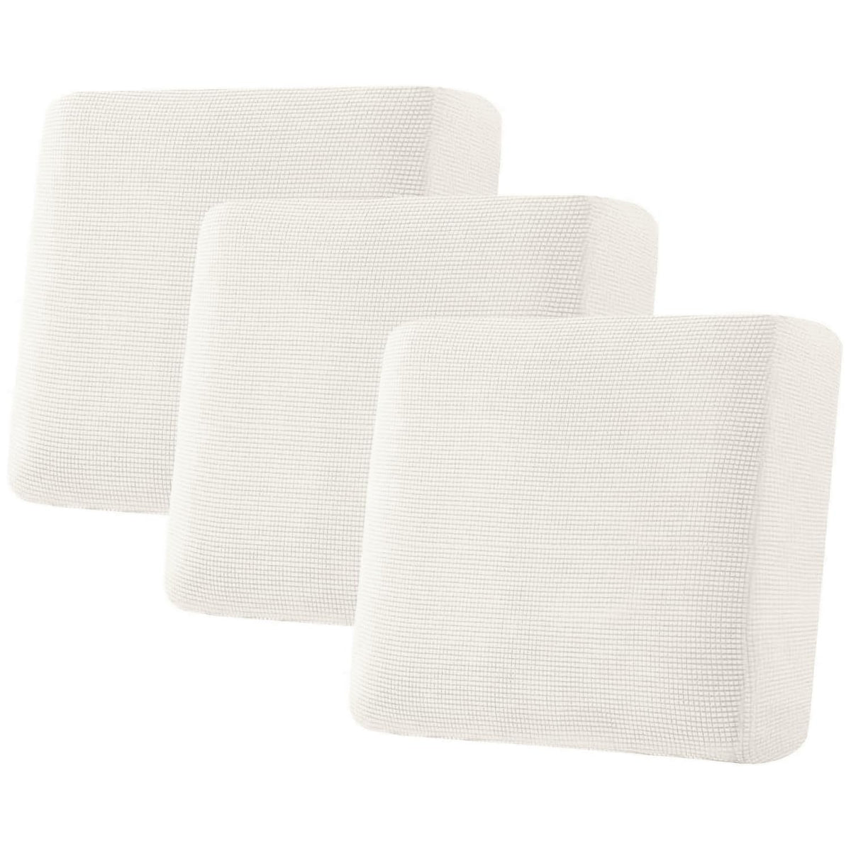 H.VERSAILTEX Super Stretch Individual Seat Cushion Covers Sofa Covers Couch Cushion Cover Slipcover Sets Thick Jacquard Textured Twill Fabric (3 Piece Sofa Cushion Covers, Grey)