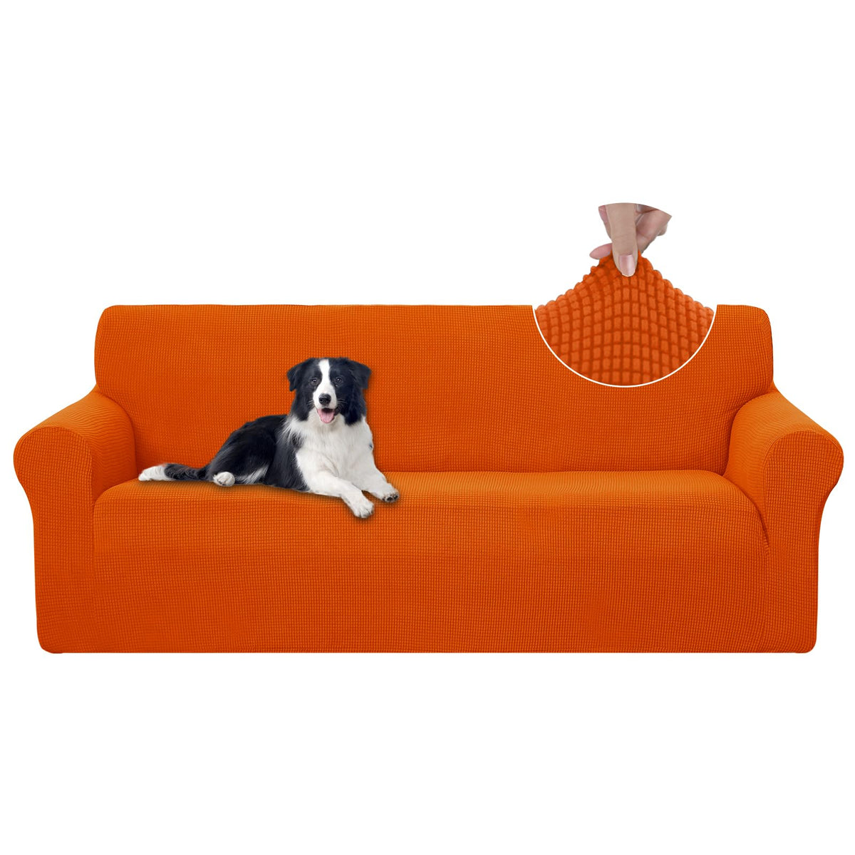 U-NICE HOME Stretch Couch Cover Slipcover for 3 Cushion Sofa, Chocolate