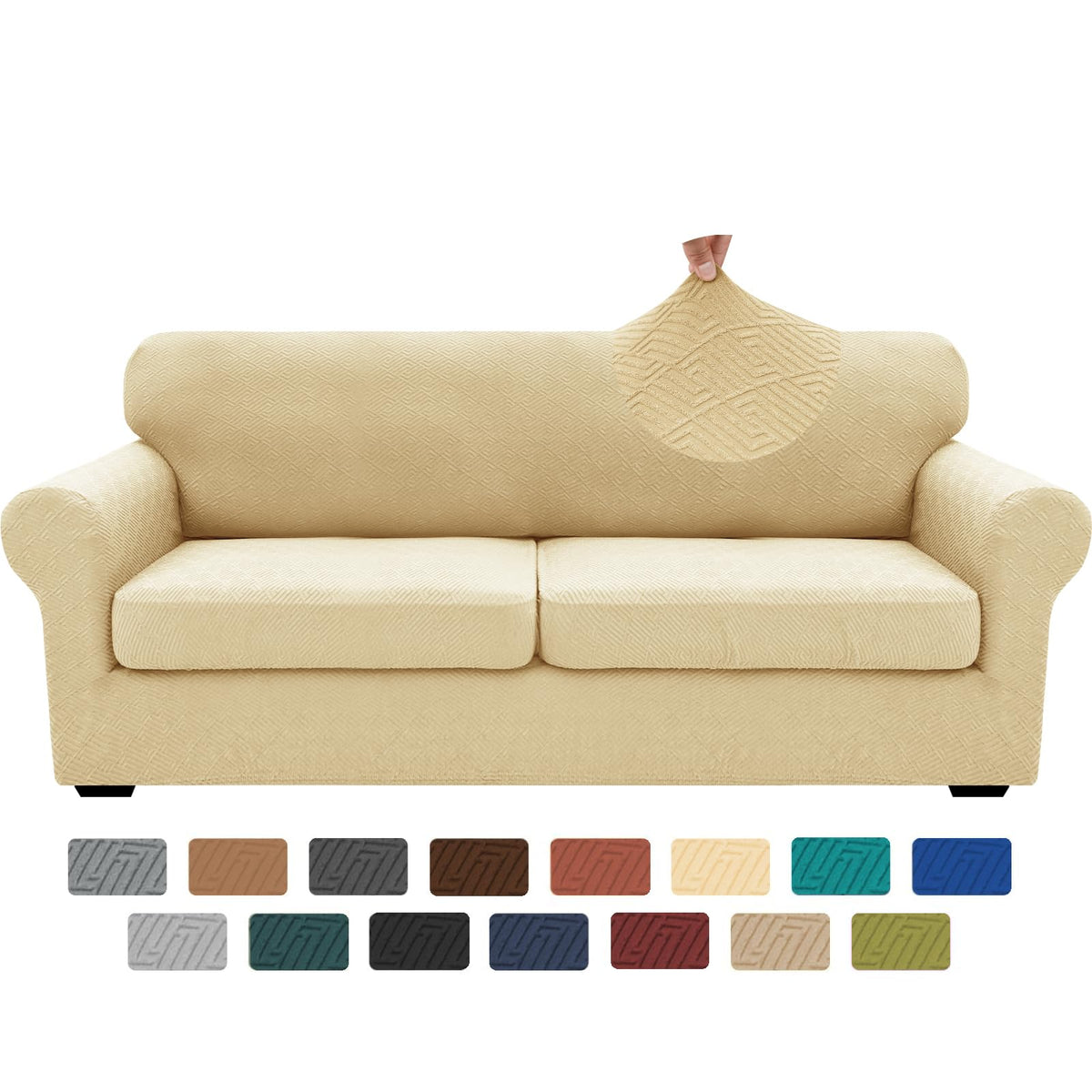 XINEAGE 4-Piece Stretch Sofa Cover, Washable Couch Covers for Dog