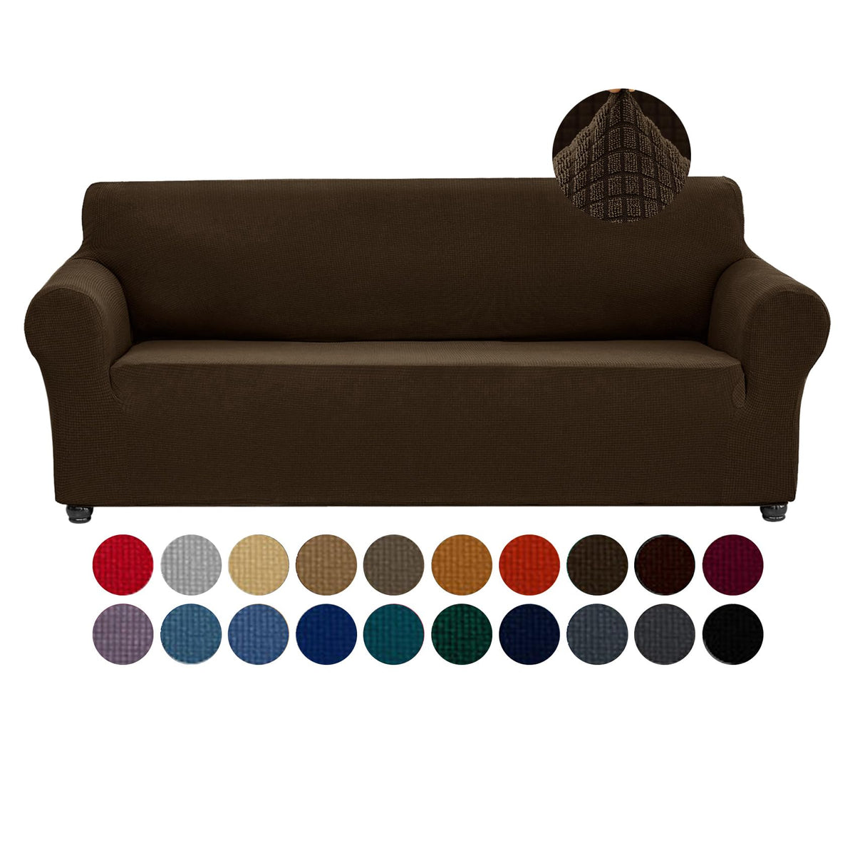 Joccun Stretch Couch Cover Slipcovers, 1-Piece Sofa Covers for 3 Cushion Couch Spandex Jacquard Washable Furniture Protector Cover for Living Room,Kids,Pets(Sofa,Black)