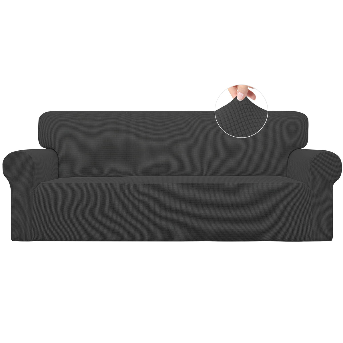 Easy-Going Stretch Oversized Sofa Couch Slipcover Washable Dark Gray