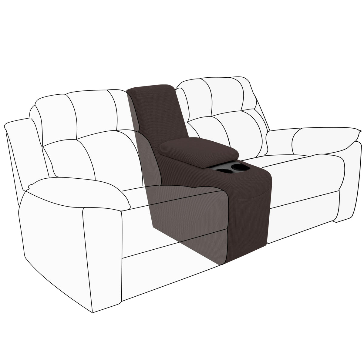 Easy-Going Stretch Recliner Chair Sofa Slipcover Washable Dark Gray