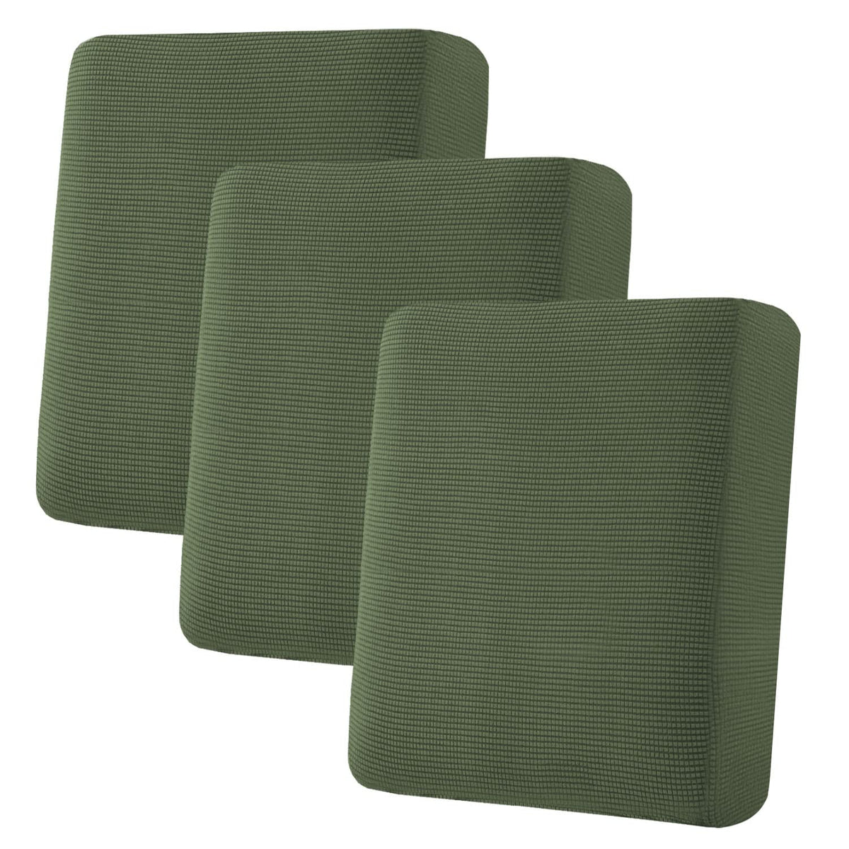 H.VERSAILTEX Super Stretch Individual Seat Cushion Covers Sofa Covers Couch Cushion Cover Slipcover Sets Thick Jacquard Textured Twill Fabric (3 Piece Sofa Cushion Covers, Grey)