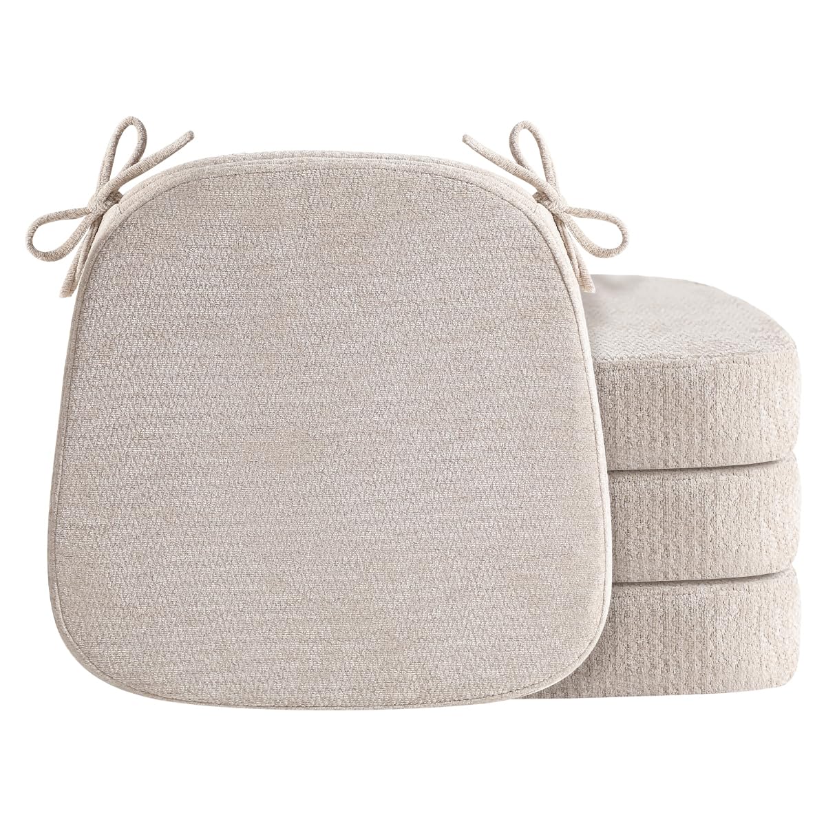 Chair Cushions for Dining Chairs, Washable Chair Pads, Brown, 4 Pack