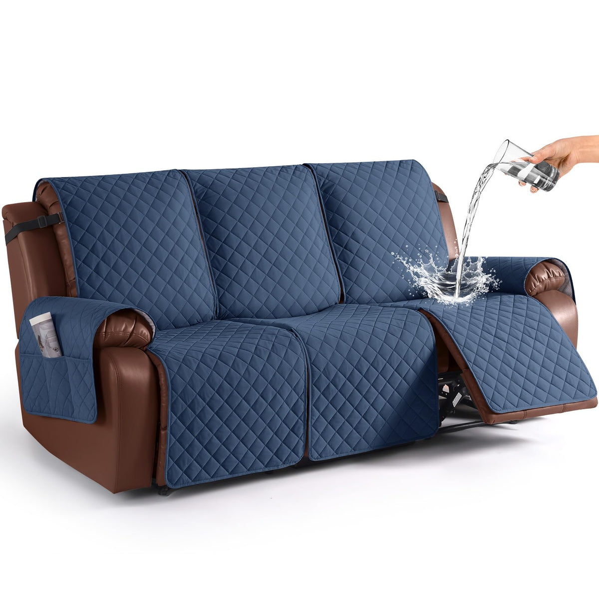 KinCam Waterproof Recliner Sofa Covers Washable, 3 Seater, Chocolate
