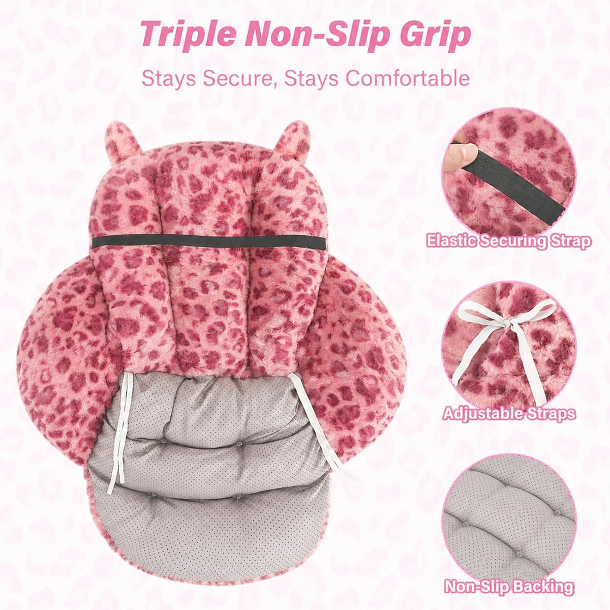DOBUONO Comfy Office Chair Cushion: 17.5" L x 17.5" W x 18" H Cute Seat Cushion Kawaii Cushion for Gaming Chair with Backrest Non-Slip Floor Seating for Adults and Pets Pink Stuff for Room Decor