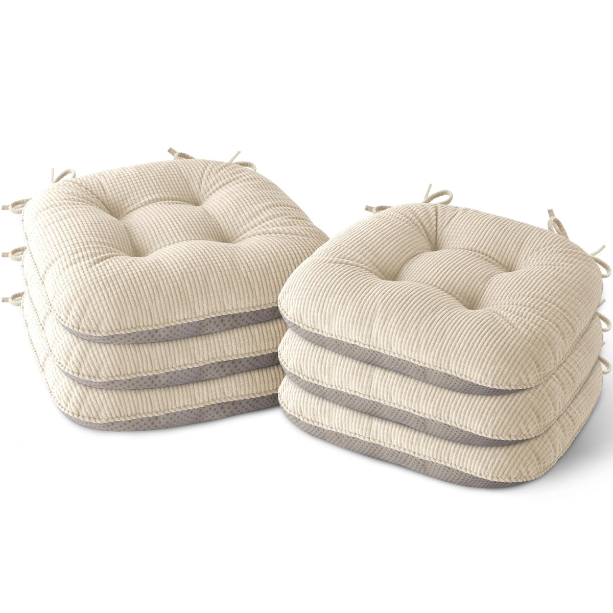 Indoor Dining Chair Cushions Set of 2, 17"X16"X3", Cream