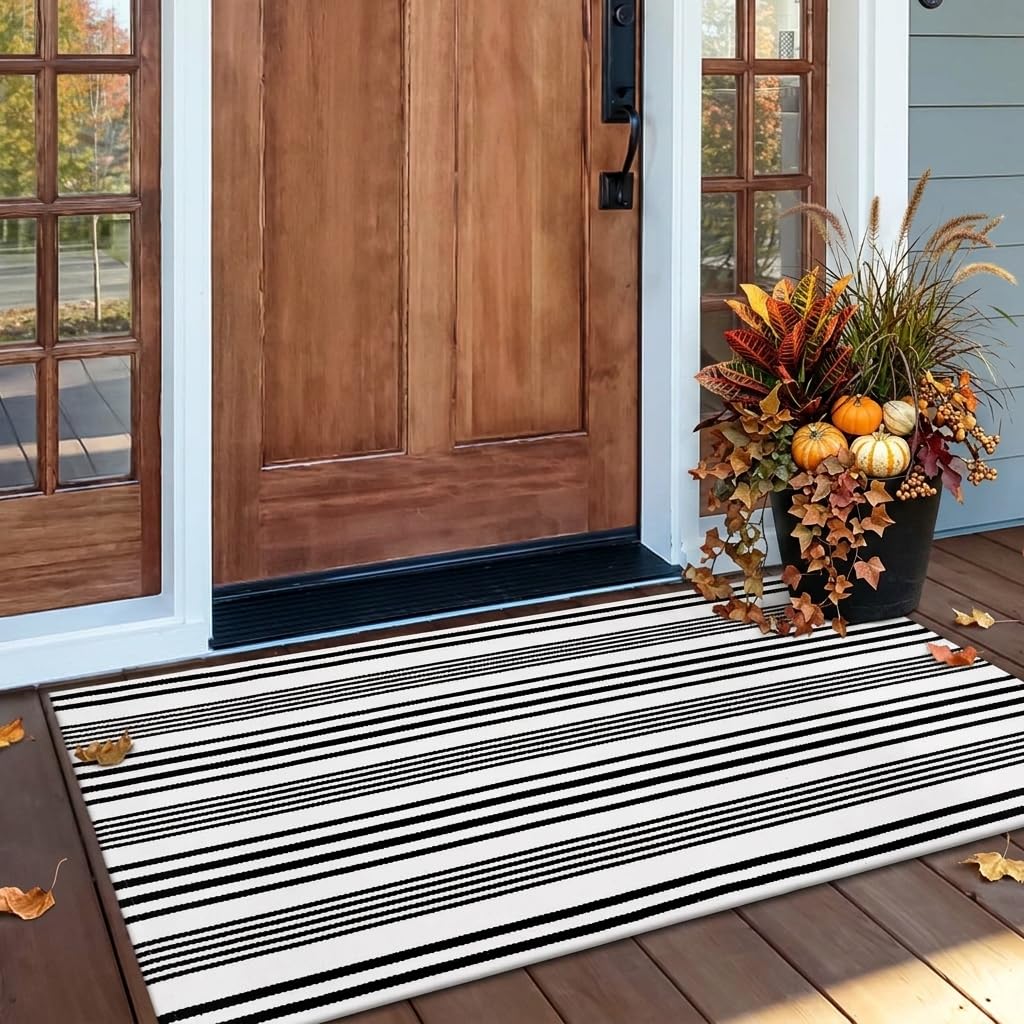 OJIA Front Door Mat 24"x51", Striped Porch Rug Outdoor Door Mat Fall Decor