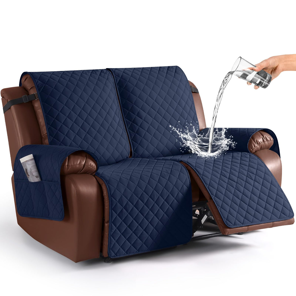 KinCam Waterproof Recliner Sofa Covers Washable, 3 Seater, Chocolate