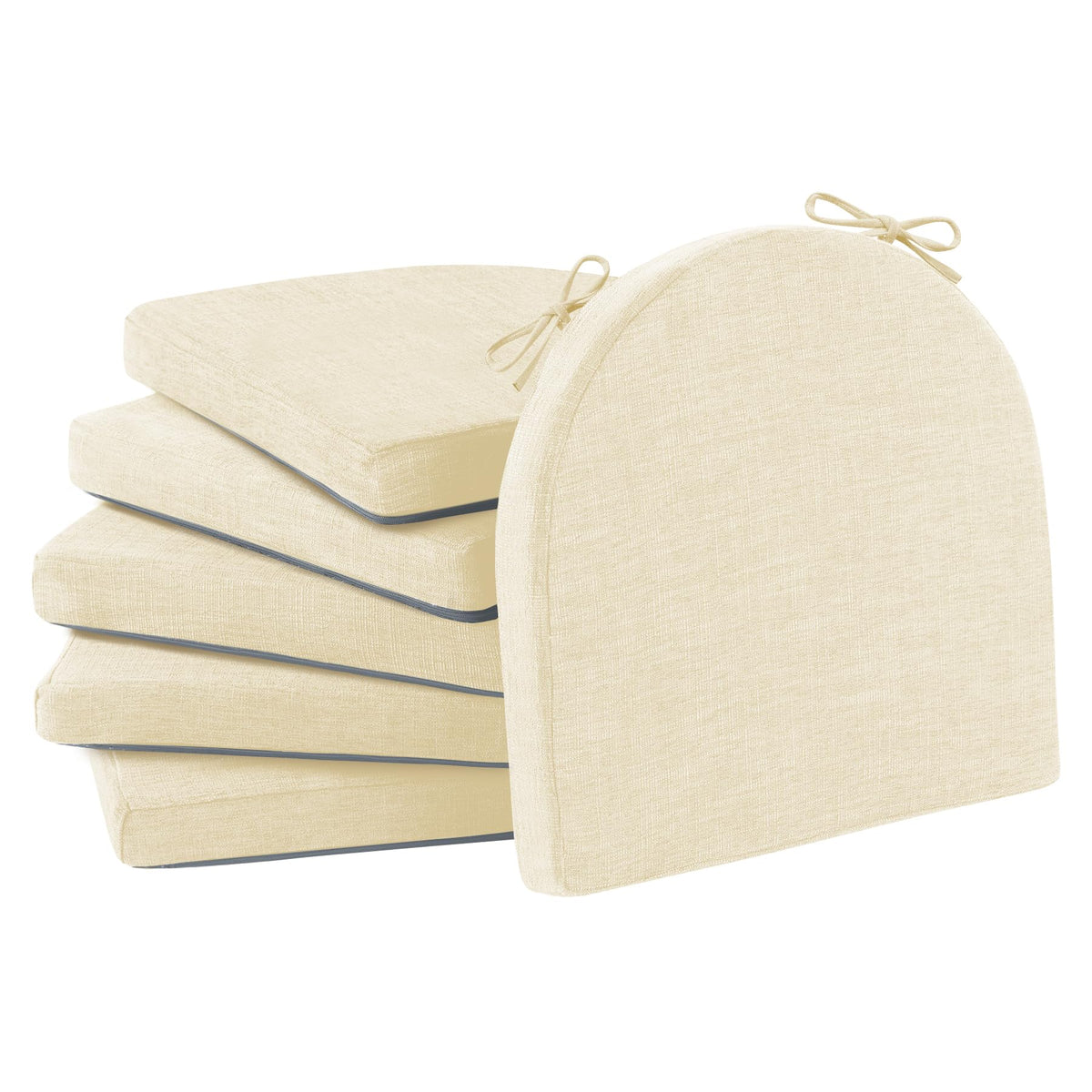 IPYNBAP Chair Cushions for Dining Chairs, Kitchen Chair Cushions, 16'' x 16'' x 2'', Non Slip Indoor Seat Cushions, Chair Pads for Dining Chairs with Ties & Removable Cover, Set of 4, Navy