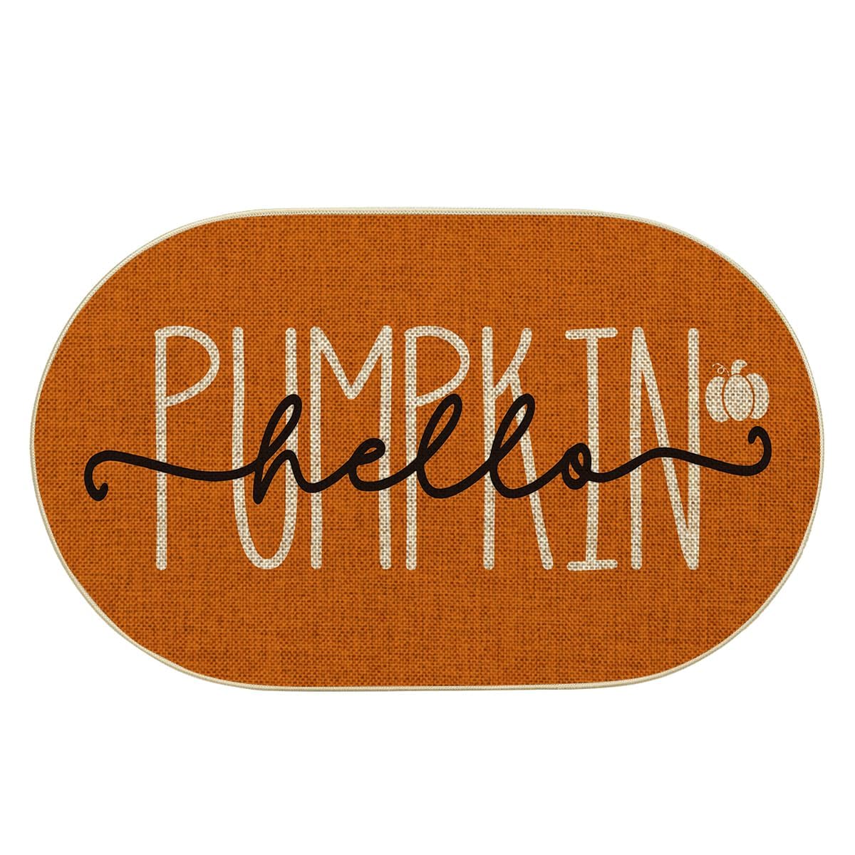 Artoid Mode Orange Hello Pumpkin Fall Doormat 17x29 Inch