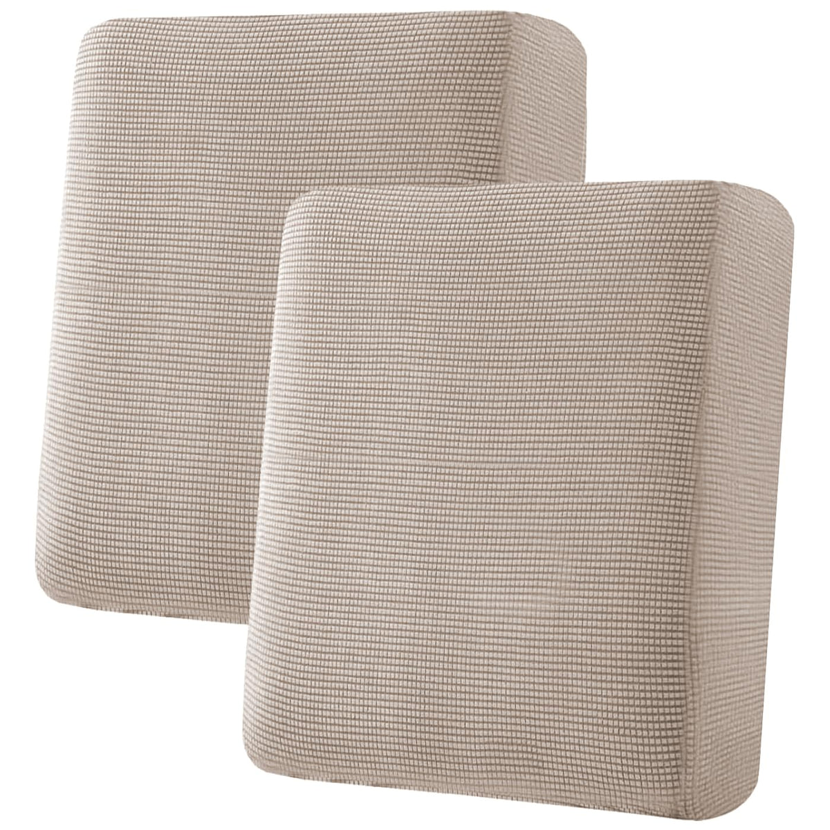 H.VERSAILTEX Super Stretch Individual Seat Cushion Covers Sofa Covers Couch Cushion Cover Slipcover Sets Thick Jacquard Textured Twill Fabric (3 Piece Sofa Cushion Covers, Grey)