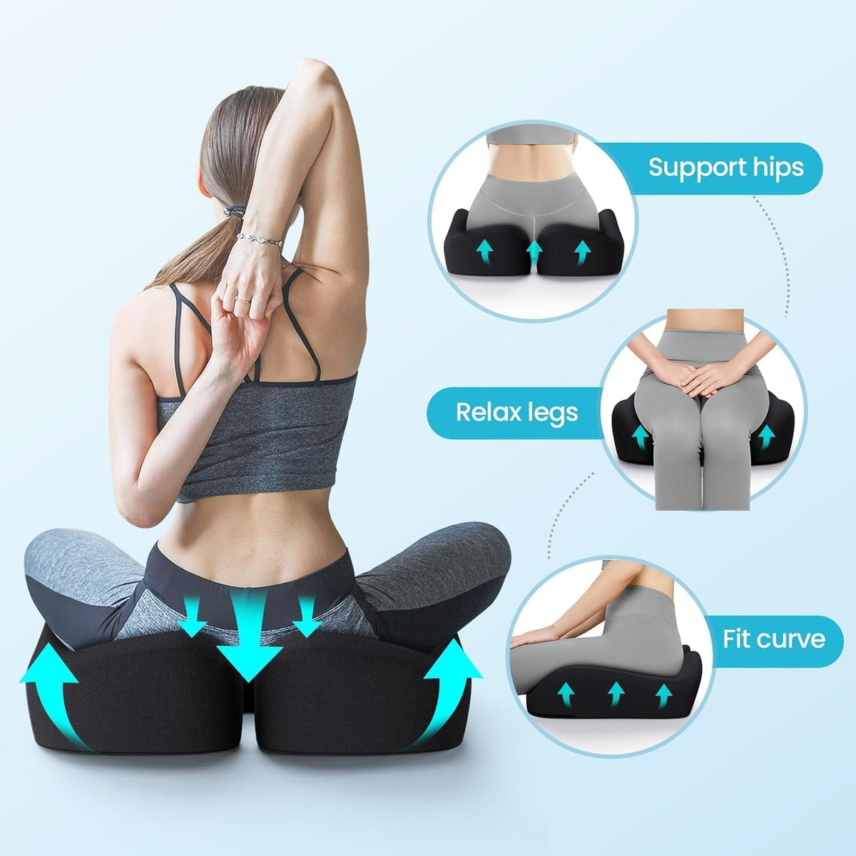 Benazcap Memory Foam Seat Cushion, Ergonomic Office Chair Cushion