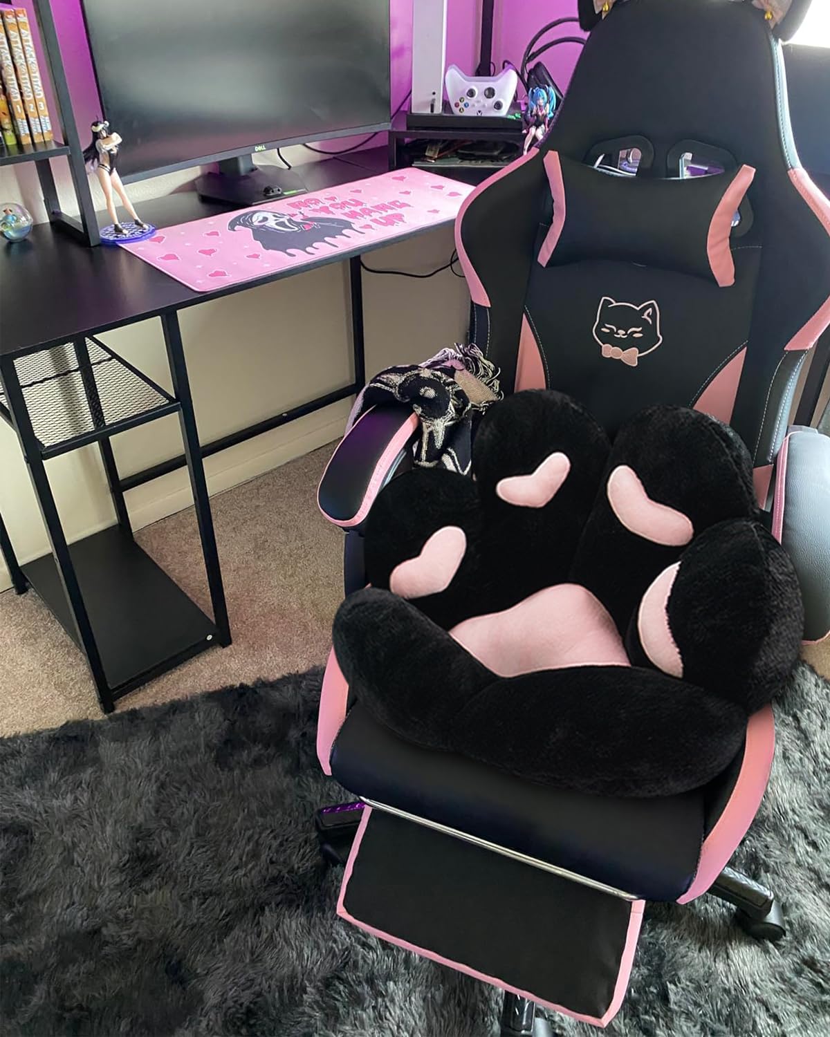MOONBEEKI Cat Paw Cushion Chair Comfy Kawaii Plush Seat Cushions