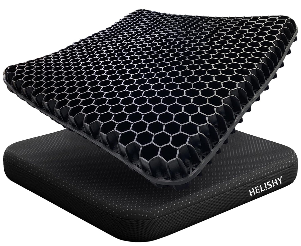 Gel Seat Cushion - Non-Slip Egg Seat Cushion Chair Pads - Office Chair Car Seat Cushion for Sciatica & Back Pain Relief - Coccyx Cushion for Home, Wheelchair, Computer, Desk Chair, Truck