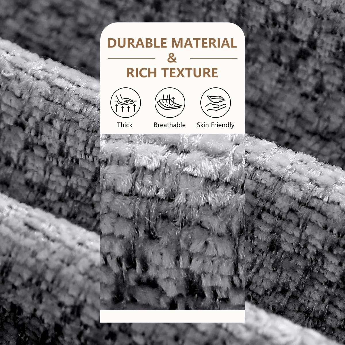 Chair Cushions for Dining Chairs, Washable Chair Pads, Gray, 4 Pack